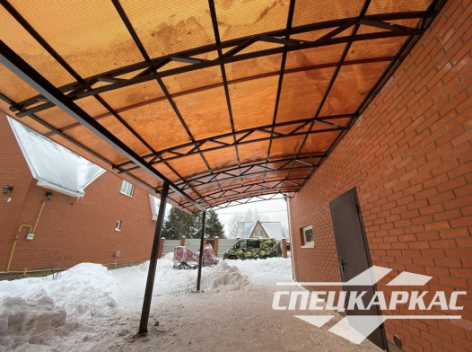 Навес из поликарбоната к дому | Навес над входом №8 - фото 1047