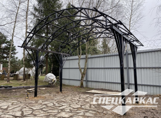 Арочный навес из поликарбоната для зоны отдыха №4 - фото 1005