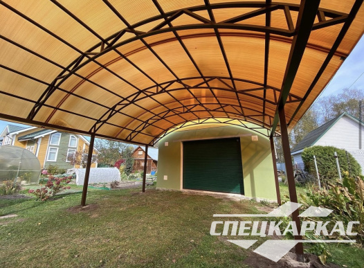 Навес из поликарбоната перед гаражом №82 - фото 1771
