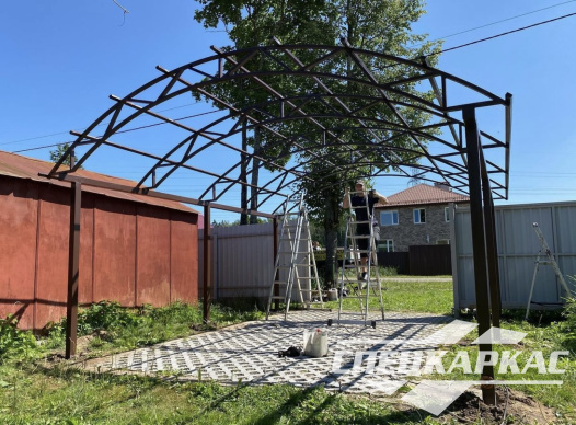 Металлический навес из поликарбоната для машины №16 - фото 1119