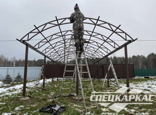 Навес из поликарбоната арочного типа №58 - фото 1532