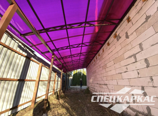 Навес из поликарбоната примыкающий к дому №79 - фото 1748