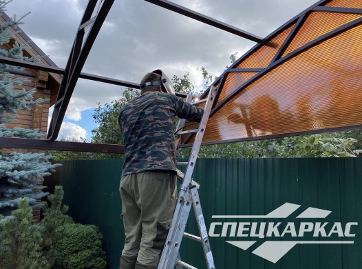 Навес из поликарбоната для дачи №93 - фото 1884