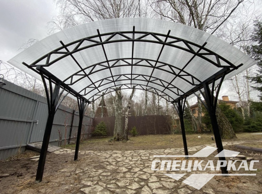 Арочный навес из поликарбоната для зоны отдыха №4 - фото 1010