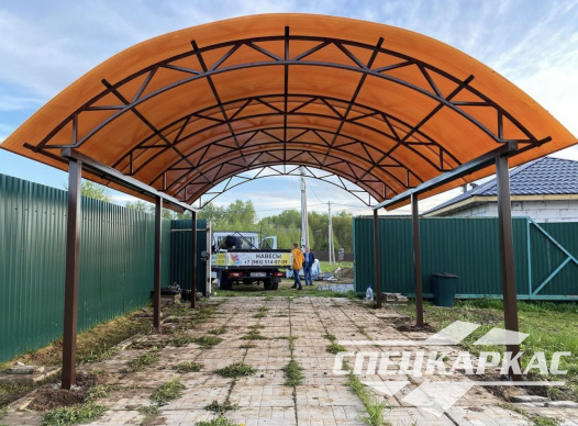 Навес для одной машины на дачу №26 - фото 1220