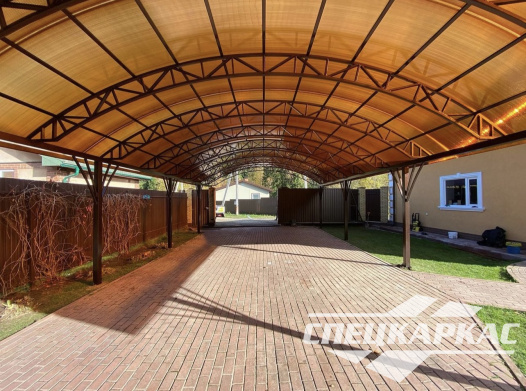 Навес из поликарбоната на 4 автомобиля №52 - фото 1479