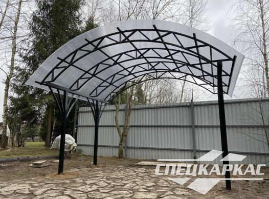 Арочный навес из поликарбоната для зоны отдыха №4 - фото 1007