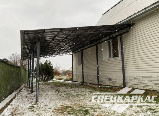 Навес для автомобиля примыкающий к дому №66 - фото 1616