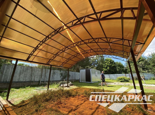 Навес из поликарбоната для зоны барбекю №22 - фото 1183